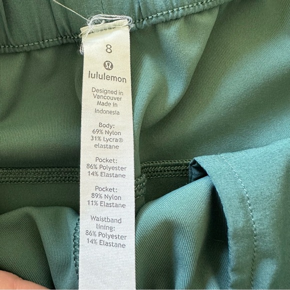 Lululemon Shorts Womens 8 On The Fly 2.5” Shadow Teal Green Athletic - Picture 3 of 4